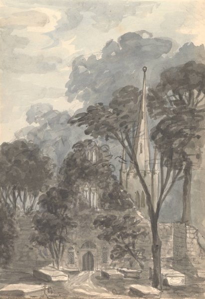 Church at Birkenhead  by Anne Rushout - Hand-Painted Oil Painting Reproduction
