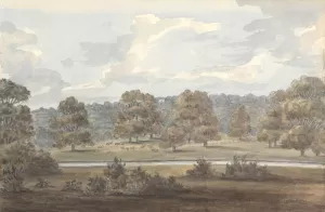 From Dining Room Window, Wanstead Grove by Anne Rushout Oil Painting