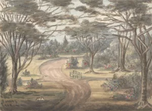 From Flower Garden, Wanstead Grove by Anne Rushout Oil Painting