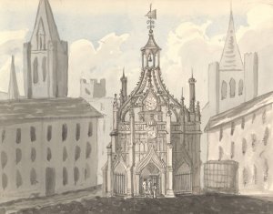 From Inn at Chichester, July 1828 by Anne Rushout Oil Painting