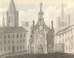 From Inn at Chichester, July 1828 by Anne Rushout Oil Painting
