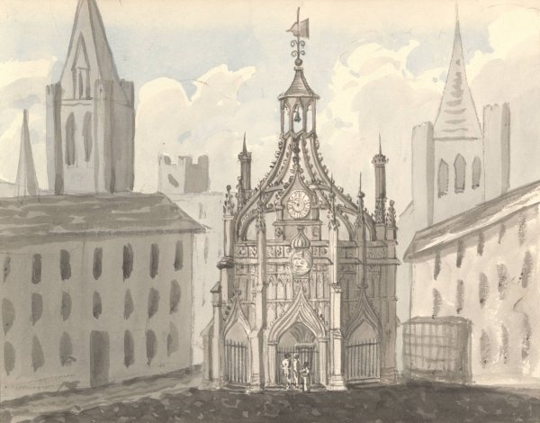 From Inn at Chichester, July 1828  by Anne Rushout - Hand-Painted Oil Painting Reproduction