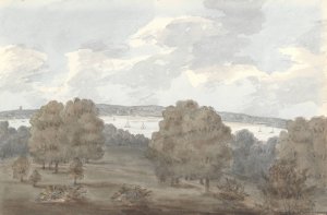 From Window at Cadland, September 24, 1824 by Anne Rushout Oil Painting