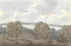 From Window at Cadland, September 24, 1824 by Anne Rushout Oil Painting