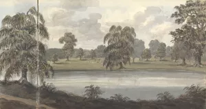 Garden Landscape, August 6, 1827 by Anne Rushout Oil Painting