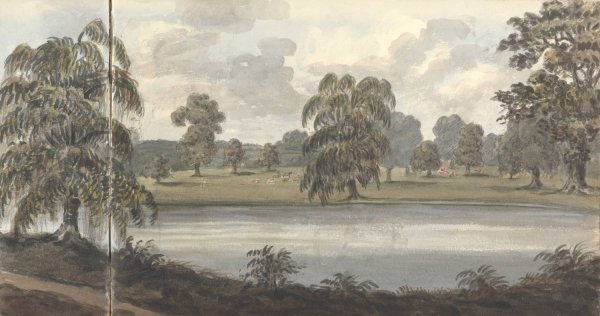 Garden Landscape, August 6, 1827  by Anne Rushout - Hand-Painted Oil Painting Reproduction