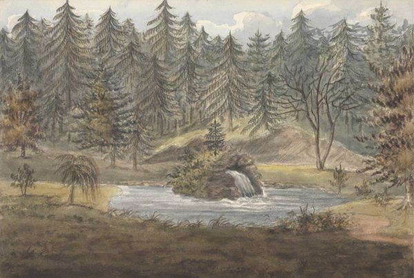 Pool and Falls, Thornery, Sezincote  by Anne Rushout - Hand-Painted Oil Painting Reproduction