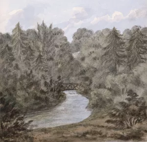 Thornery Pool, Sezincote Oil painting by Anne Rushout