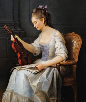 Portrait D'une Violoniste by Anne Vallayer-Coster Oil Painting