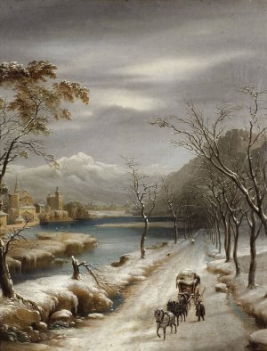 Nevicato nel Inferno Vallese by Annibale Angelini Oil Painting