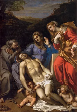 Pieta with Sts Francis and Mary Magdalene painting by Annibale Carracci
