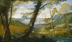 River Landscape by Annibale Carracci Oil Painting