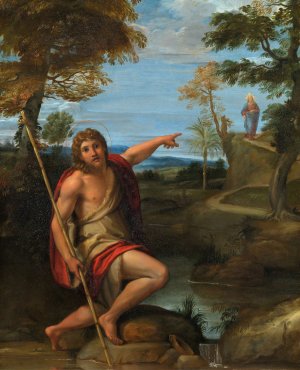 Saint John the Baptist Bearing Witness Oil painting by Annibale Carracci