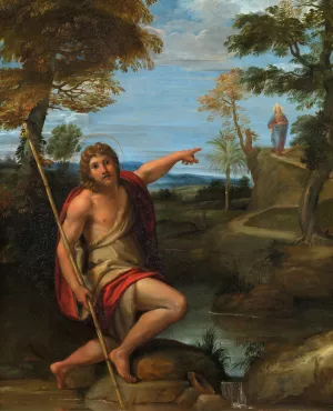 Saint John the Baptist Bearing Witness by Annibale Carracci Oil Painting