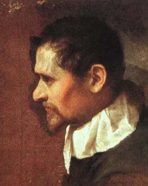 Self-Portrait in Profile by Annibale Carracci - Oil Painting Reproduction