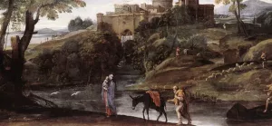 The Flight into Egypt painting by Annibale Carracci