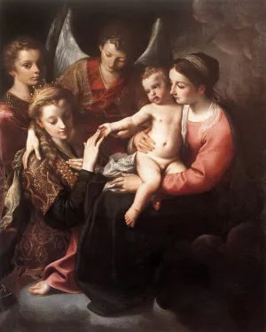 The Mystic Marriage of St Catherine painting by Annibale Carracci