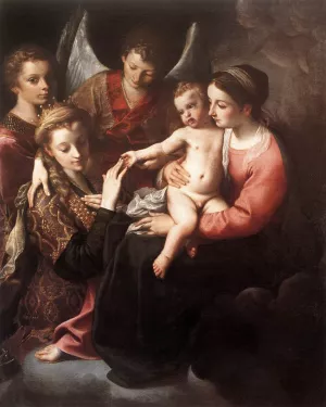 The Mystic Marriage of St Catherine Oil painting by Annibale Carracci