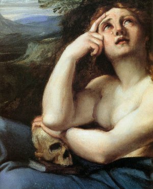 The Penitent Magdalene in a Landscape Detail Oil painting by Annibale Carracci