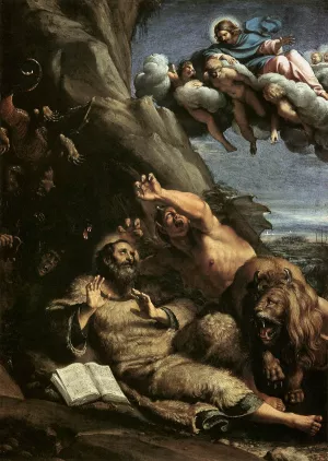 The Temptation of St Anthony Abbot by Annibale Carracci Oil Painting