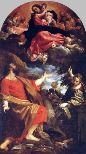 The Virgin Appears to Sts Luke and Catherine painting by Annibale Carracci