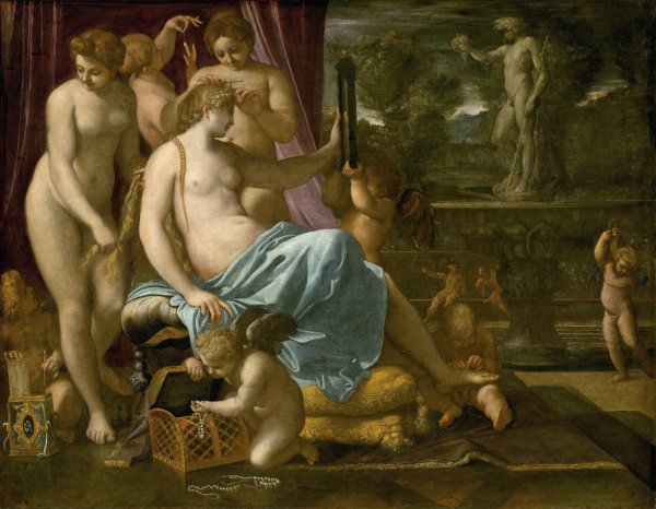 Venus Adorned By The Graces  by Annibale Carracci - Hand-Painted Oil Painting Reproduction