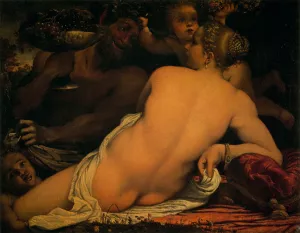 Venus with a Satyr and Cupids by Annibale Carracci - Oil Painting Reproduction