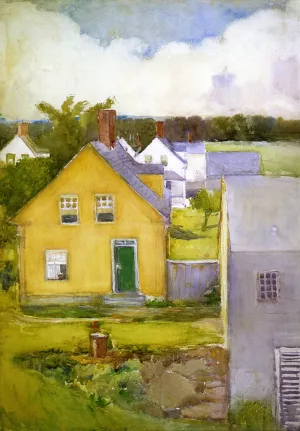 The Yellow House by Annie G Sykes - Oil Painting Reproduction