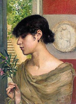 Oleander Oil painting by Annie Louisa Swynnerton