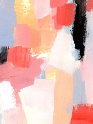 Aerial Scarlet I Oil Painting by Annie Warren - Contemporary