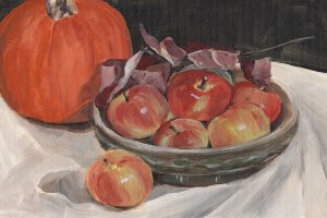 Autumn Apples II Oil painting by Annie Warren