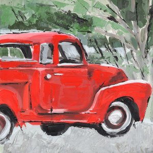 Big Red Truck II Oil painting by Annie Warren