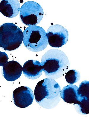 Blue Drops III Oil painting by Annie Warren