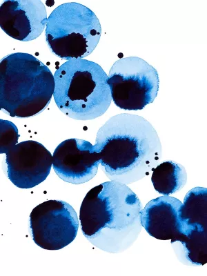 Blue Drops III by Annie Warren Oil Painting
