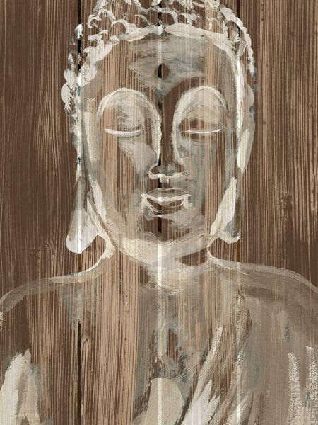 Main Product Photo of Buddha on Wood I Painting by Annie Warren