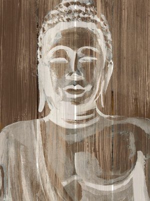 Buddha on Wood III by Annie Warren Oil Painting