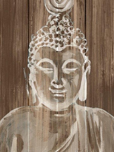 Main Product Photo of Buddha on Wood IV Painting by Annie Warren
