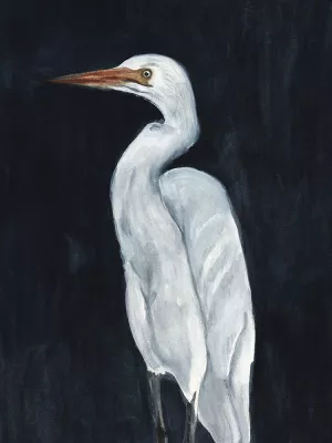 Calm Great Egret I by Annie Warren Oil Painting