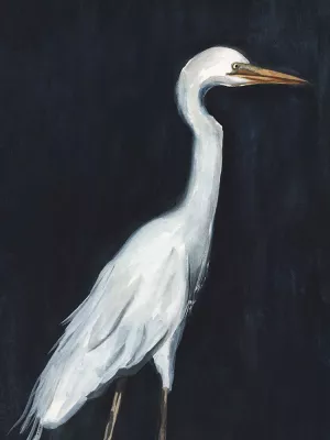 Calm Great Egret II Oil Painting by Annie Warren - Contemporary
