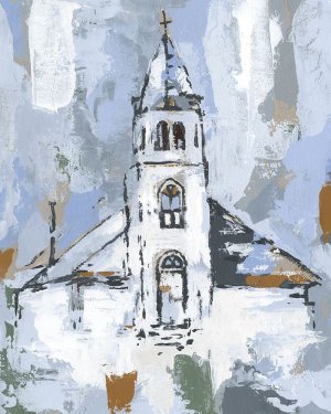 Cerulean Spire I by Annie Warren Oil Painting