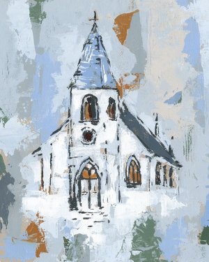 Cerulean Spire II by Annie Warren Oil Painting