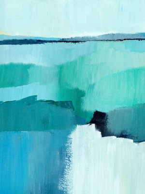 Cyan Reflections I Oil painting by Annie Warren