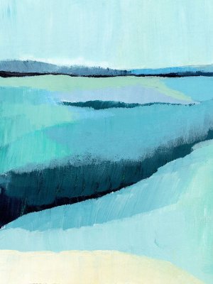 Cyan Reflections III by Annie Warren Oil Painting