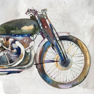 Moto Metal II Oil Painting by Annie Warren - Contemporary