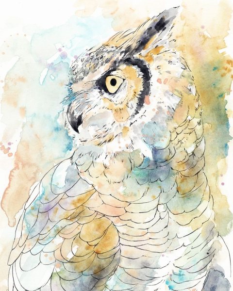 Main Product Photo of Owl Majestic I Painting by Annie Warren