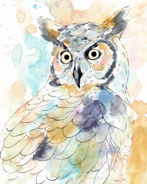 Owl Majestic II by Annie Warren Oil Painting