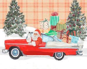 Santa on Wheels II Oil painting by Annie Warren