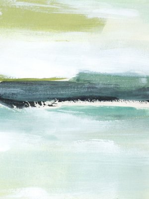 Sea Green Layers III Oil Painting by Annie Warren - Contemporary