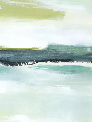 Sea Green Layers III Oil Painting by Annie Warren - Contemporary