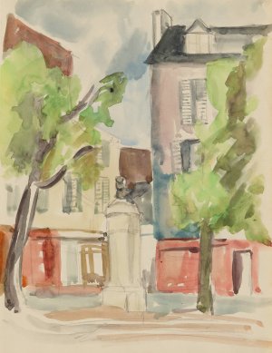 Dorfplatz by Anny Dollschein Oil Painting